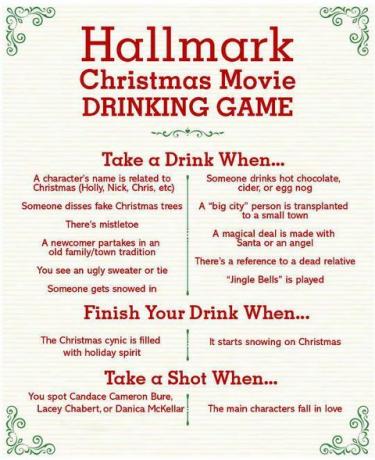 Hallmark Christmas Movie Drinking Game
