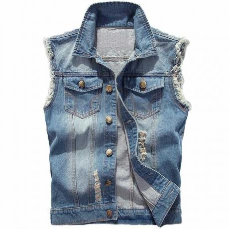 Denim ærmeløs vest 