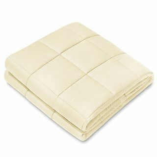 NEX Beige vægtet tæppe (60" x 80", 20 lbs) 100 % bomuld luksus vægtet tæppe