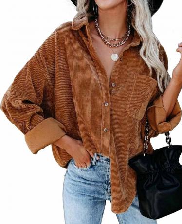 Corduroy Oversized Button Down-skjorte