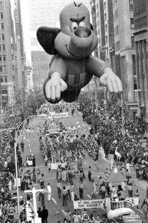 underdog ballon ved 1973 Macys parade