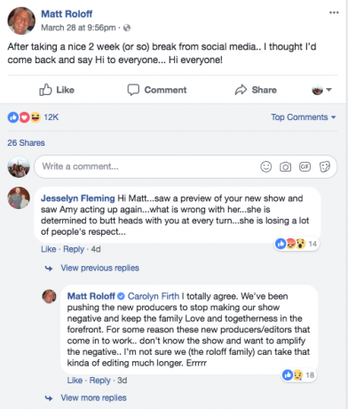 matt roloff facebook indlæg