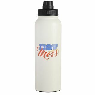 Hot Mess White 38-ounce hydreringsflaske i rustfrit stål