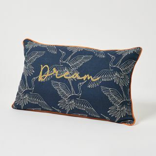 Dream Broderet Blue Crane Pude