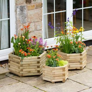 Marford Hexagonal Garden Planter, sæt med 3