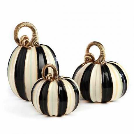 Elegant Stripe Pumpkins - Sæt med 3