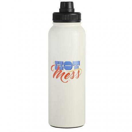 Hot Mess White 38-ounce hydreringsflaske i rustfrit stål