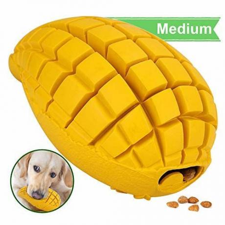 Pet-Fun Medium Mango - Sikker Sjov Holdbar Gummi Hundetyggetøj til kedsomhed, Stort set uforgængelig godbidsdispenser, Langtidsholdbar langsom foder, Hårdt, stærk tænderlegetøj til mellemsmå hunde