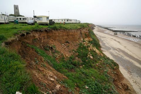 Kyst erosion i Norfolk