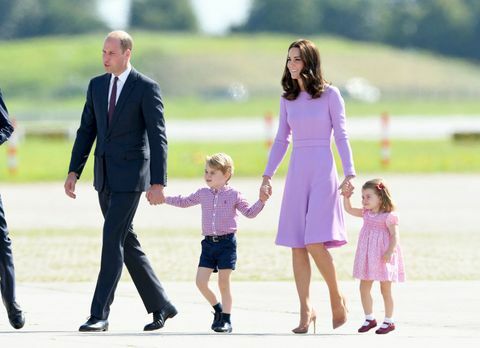 Prins William, prins George, hertuginde af Cambridge og prinsesse Charlotte i Tyskland