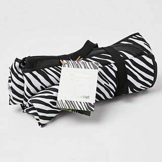 Oliver Bonas Sort & Hvid Zebra Stripe Picnic Tæppe