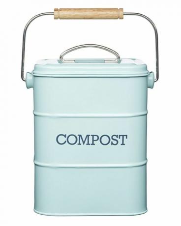 Vintage blå kompostbeholder