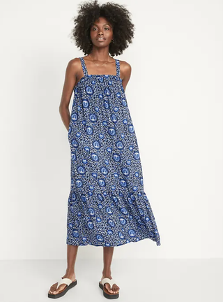 Ærmeløs Tie-Back Cutout Maxi Swing Kjole