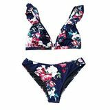 Blomsterprint Ruffled Bikini