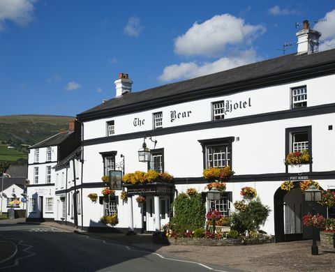 The Bear Hotel, Crickhowell. Brecon Beacons National Park, Powys, Wales.