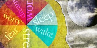 illustration af vågen søvn