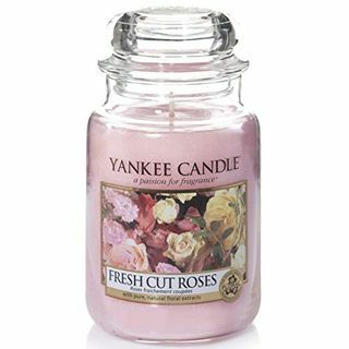Yankee Candle Duftlys | Fresh Cut Roses Stor Krukke Lys | Brændetid: Op til 150 timer