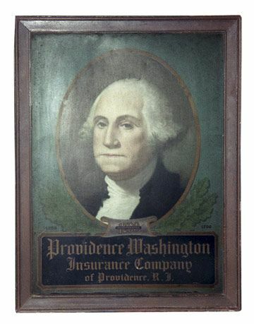 Portræt af George Washington malet på en dåse