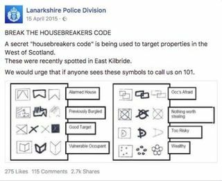 Indbrudstyver bruger denne kode til at markere dit hjem til et indbrud