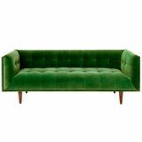 Cirrus Velvet og træ sofa i græsgrøn