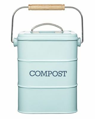 Vintage blå kompostkasse