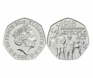 Royal Mint 2018-mønt fejrer repræsentationen af ​​folkeretten 1918