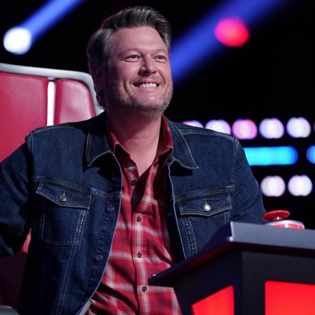 'the voice' 2022-coach og countrymusiksangerinde blake shelton med konen gwen stefani under auditions